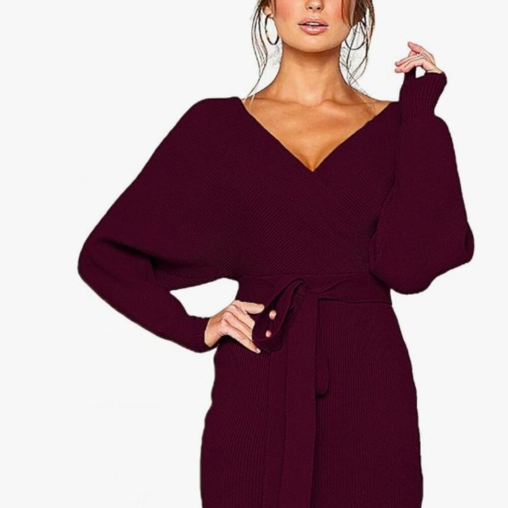 MANSY BATWING MOCK SWEATER DRESS